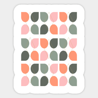 Retro Geometric Petal Shapes Pattern Sticker